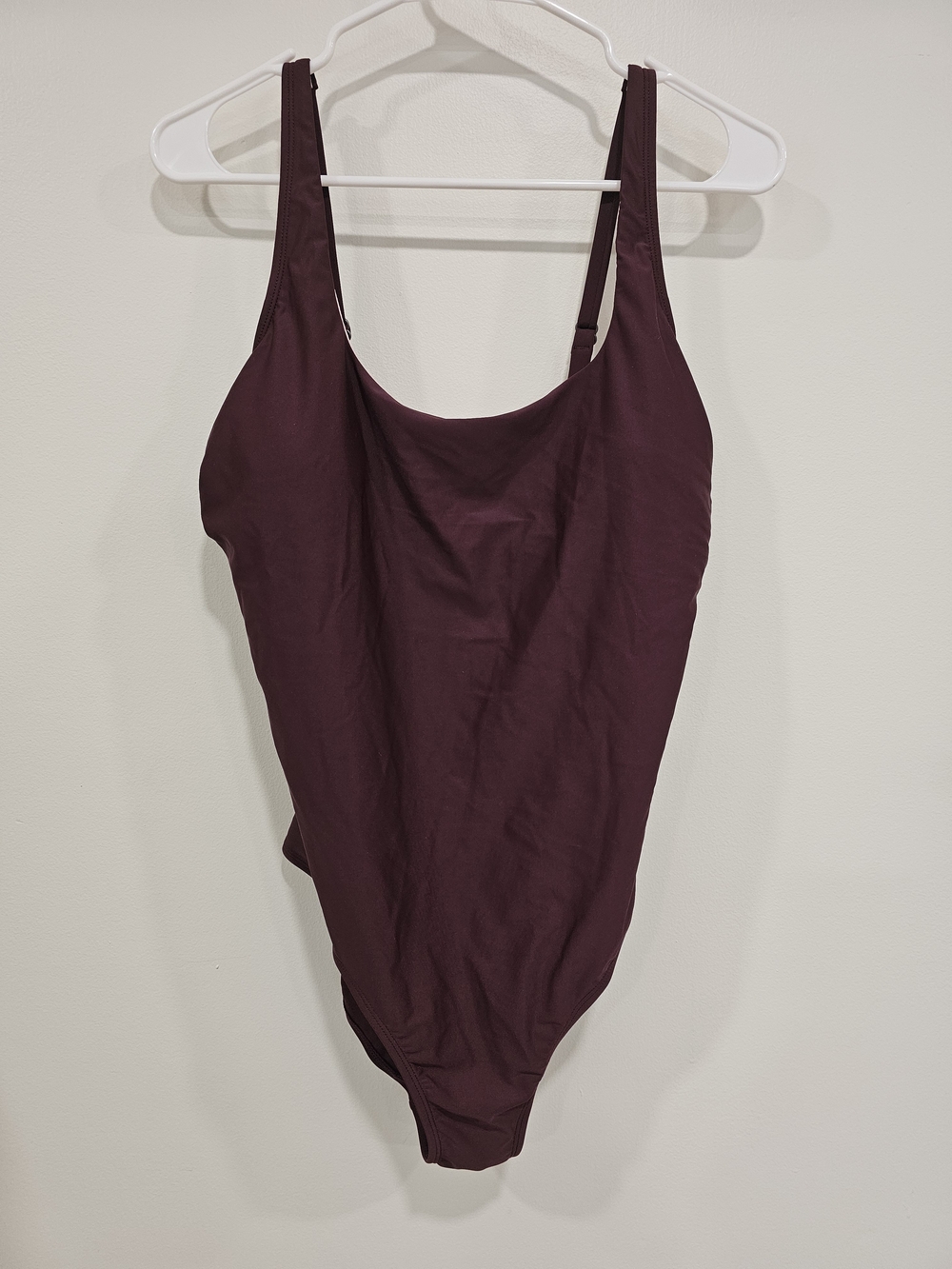 Cupshe Solid Deep Plum One-Piece Swimsuit